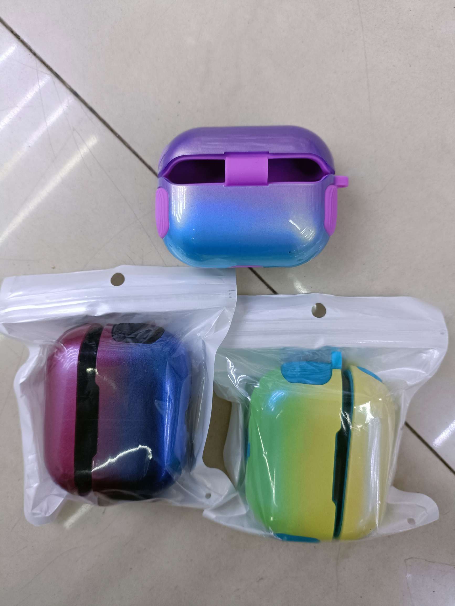 Colorful gradient two-layer Bluetooth headphone case detail image 2
