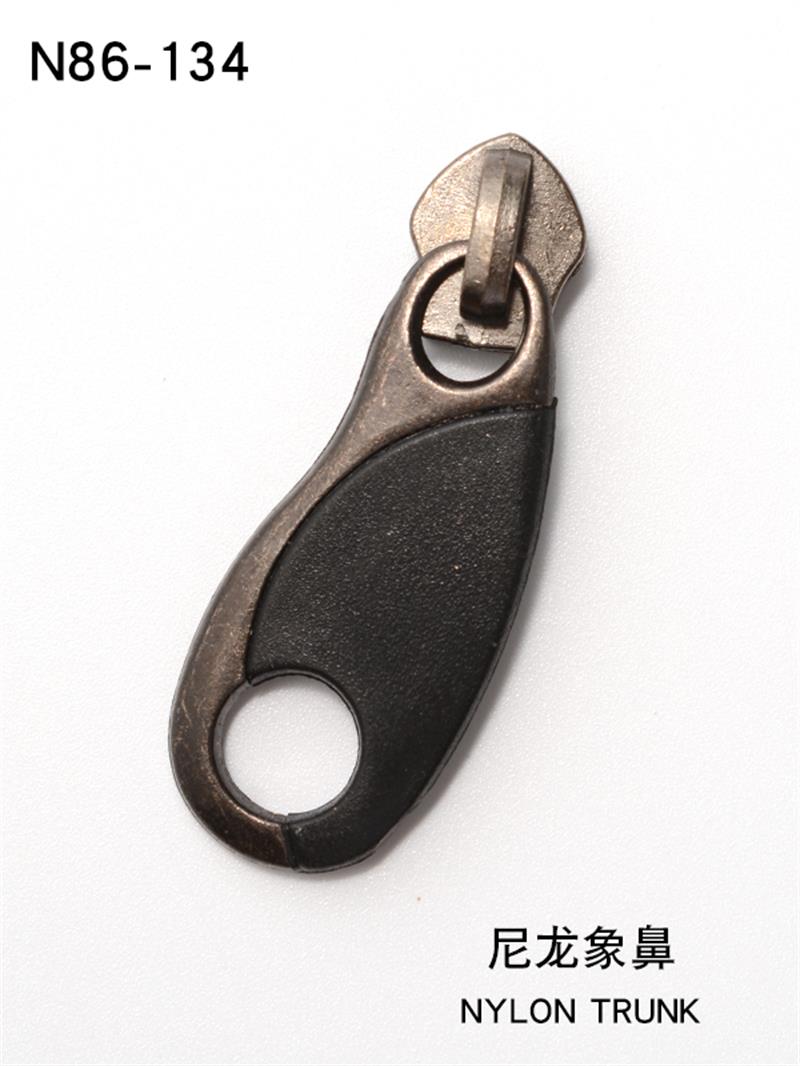 Wholesale and customization of 5# Elephant nose tip nylon patterned zipper pulls for bags, shoes, clothing and quilt covers