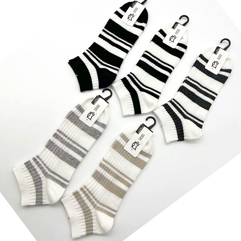 ：/男士船袜/精梳棉条纹/学院风短筒/学生袜子/喜朗登春夏季产品图