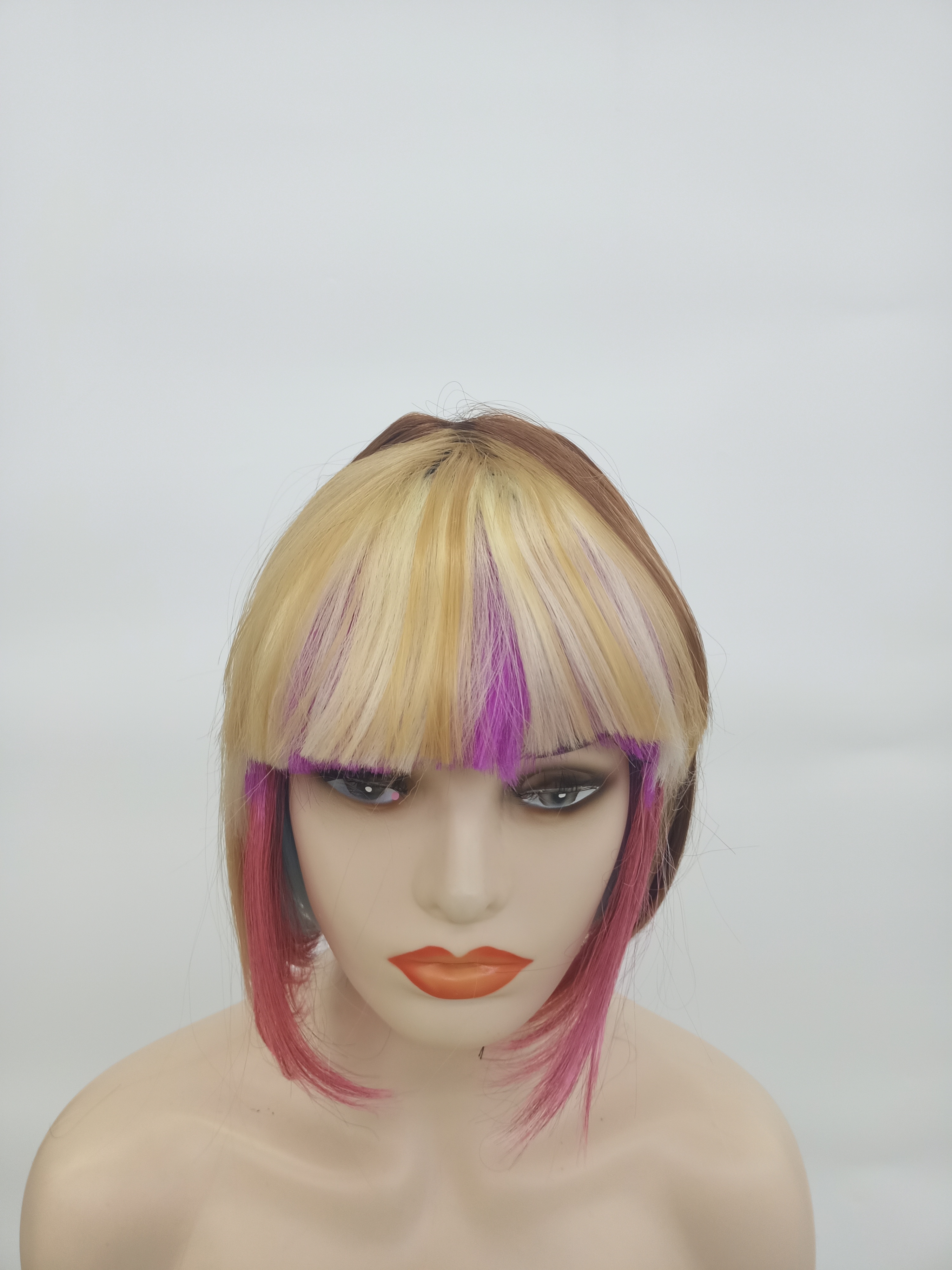 Peluca mujer bobble suave reducción edad multicolor todo el conjunto