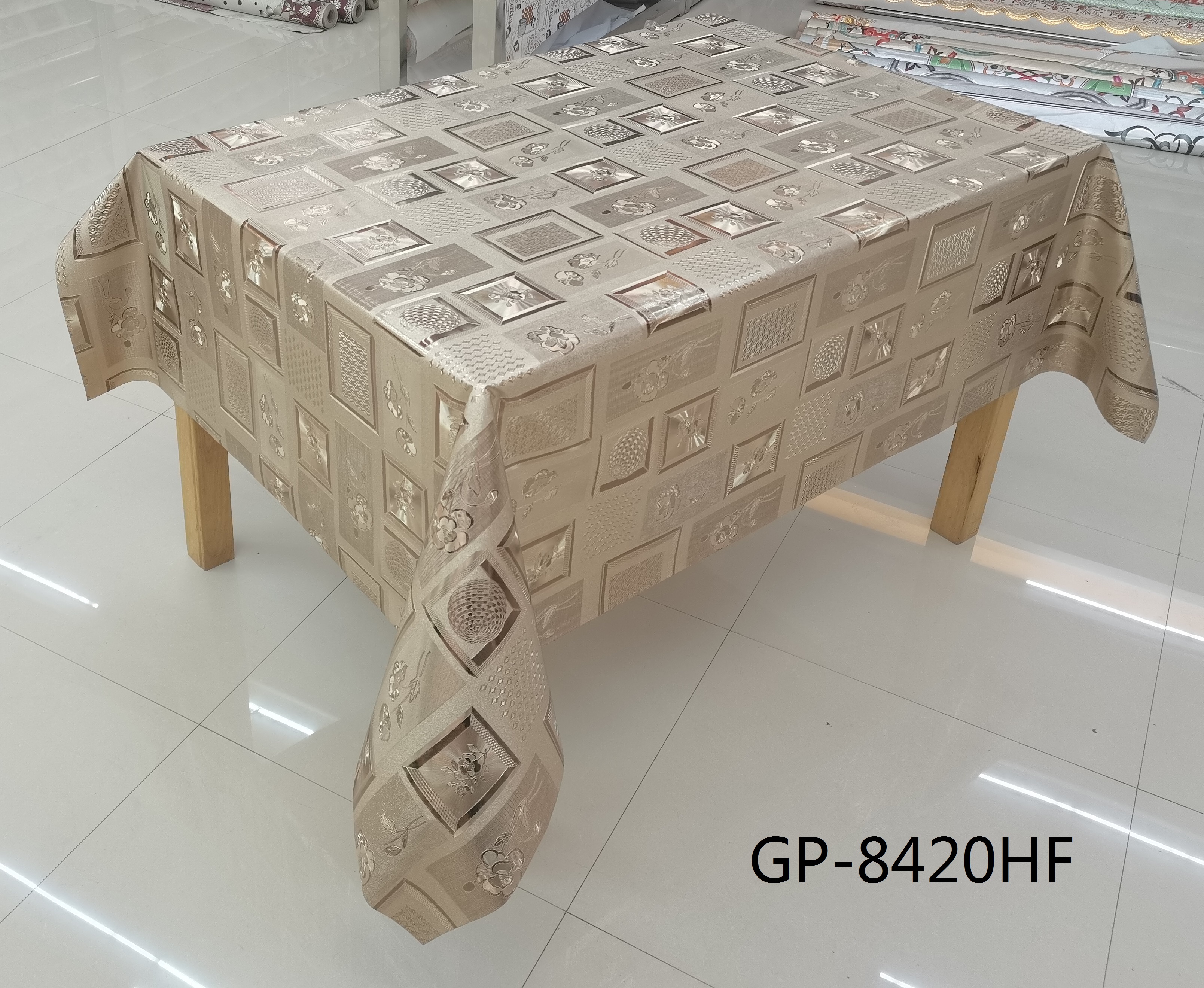 桌布/丝绒桌布/印花透明台布/落水毛/桌旗欧式白底实物图
