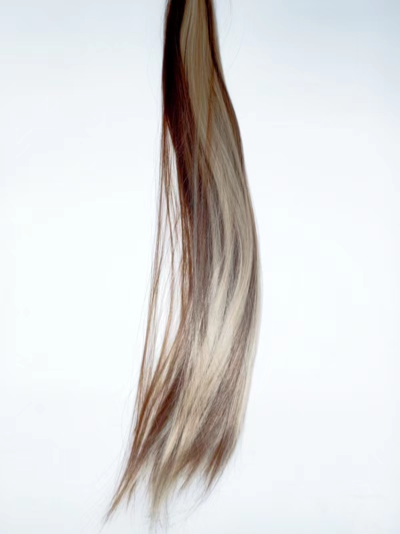 Peluca multicolor mujer pelo largo manchas gradiente invisible natural una pieza cabello recto corto extensiones colgantes orejas tintes details Picture