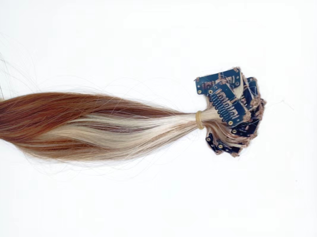Peluca multicolor mujer pelo largo manchas gradiente invisible natural una pieza cabello recto corto extensiones colgantes orejas tintes Application Scenario