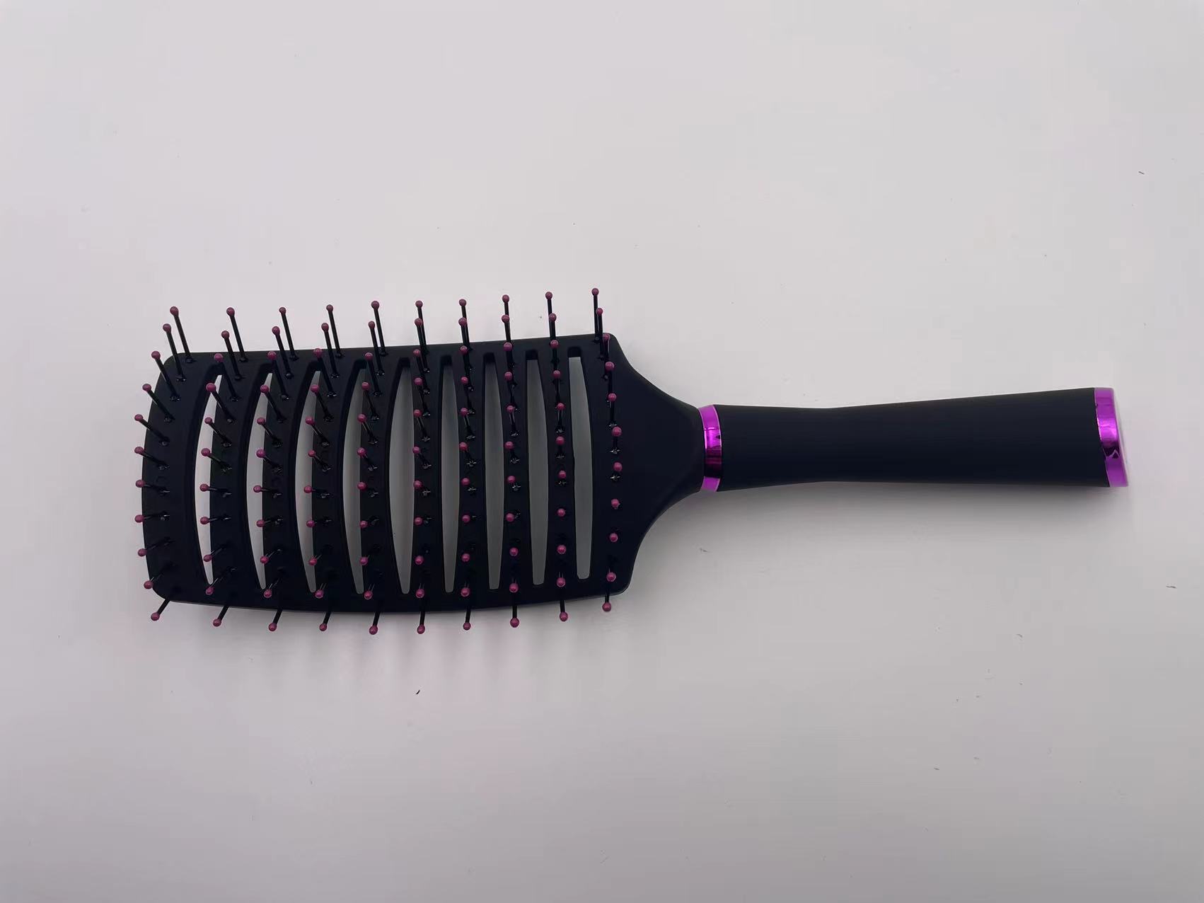 弧形头梳，黑弹效果美发塑料头梳，塑料梳美发梳发刷扁梳头梳