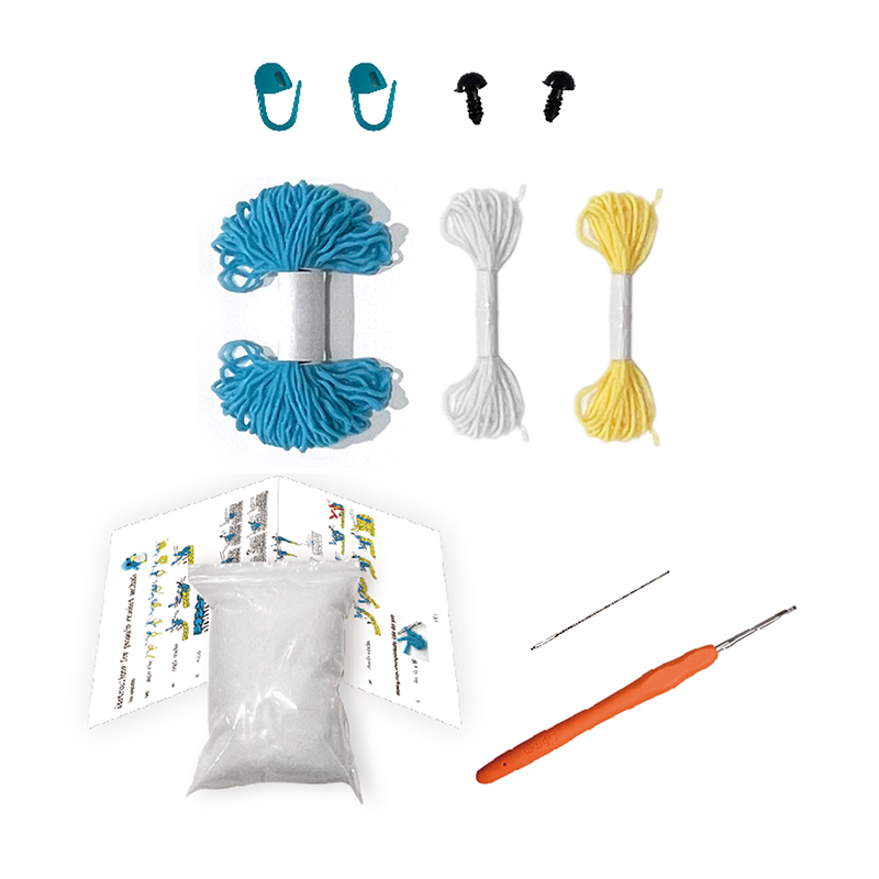 A beginner's diy knitting material set for wool crochet, cute penguin English illustrated tutorial Application Scenario