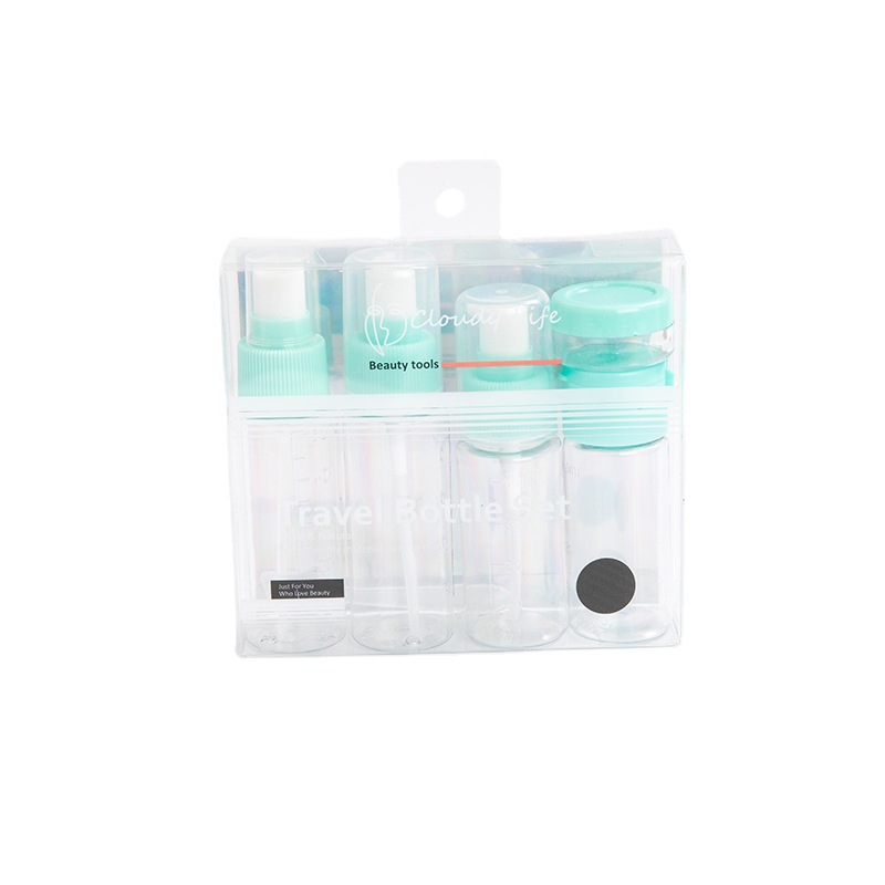 Travel sub-bottle PVC box cosmetic bottle 6-piece set spray press cream travel set plastic sub-bottle detail image 2