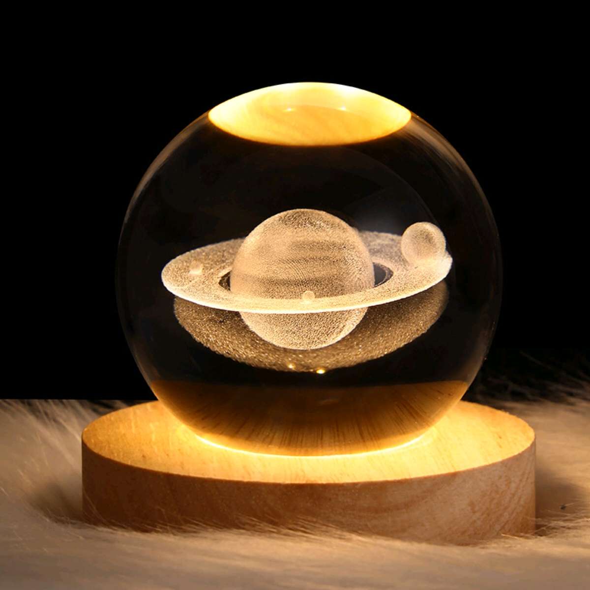 水晶球创意发光水晶小夜灯3D内雕玻璃球星球桌面摆件外贸批发摆件 详情图10