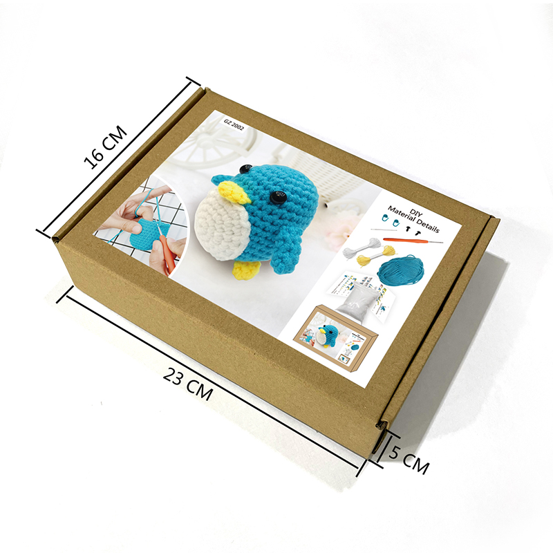 A beginner's diy knitting material set for wool crochet, cute penguin English illustrated tutorial details Picture