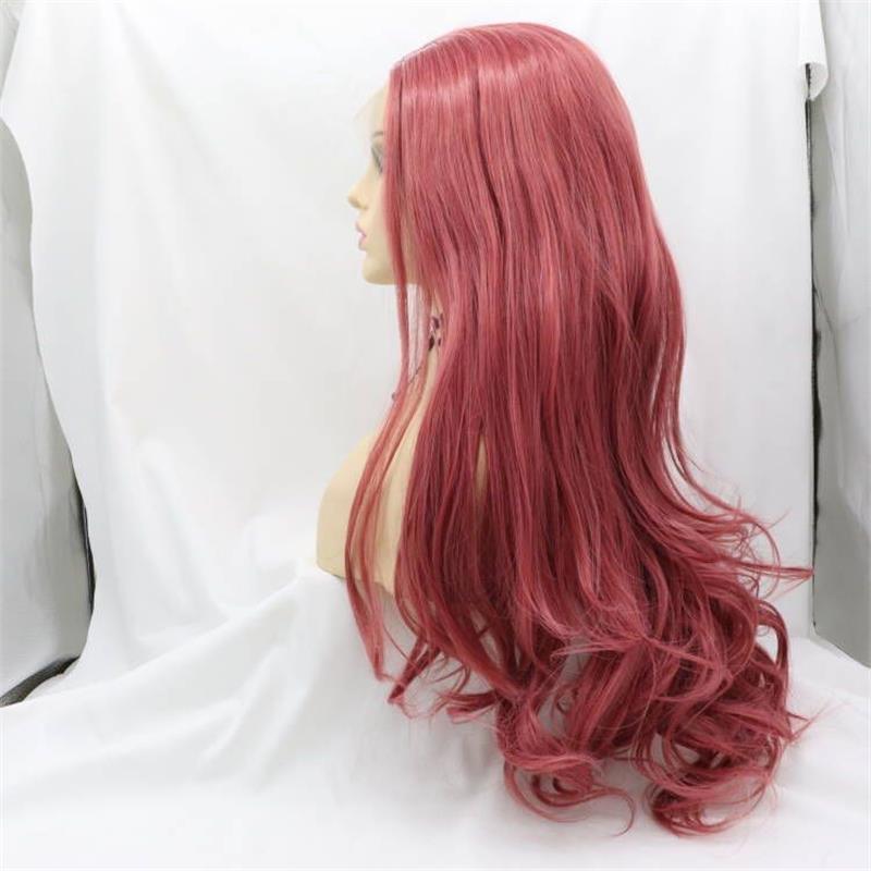 Xivia's former lace synthetic fiber wig for women, mixed in multiple colors, freely divided, high-temperature silk long curly hair, European and American style Specification image