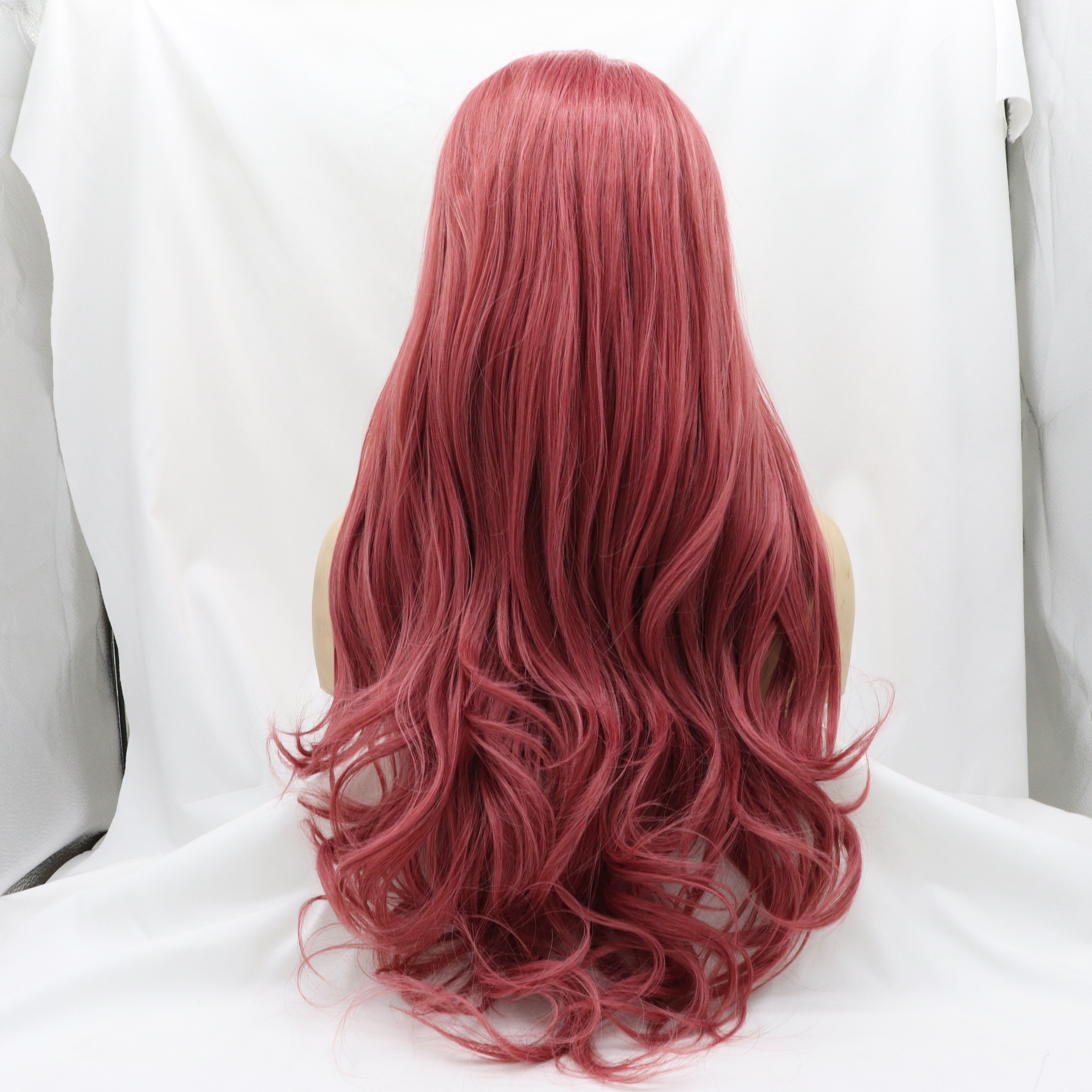 Xivia's former lace synthetic fiber wig for women, mixed in multiple colors, freely divided, high-temperature silk long curly hair, European and American style Item Picture