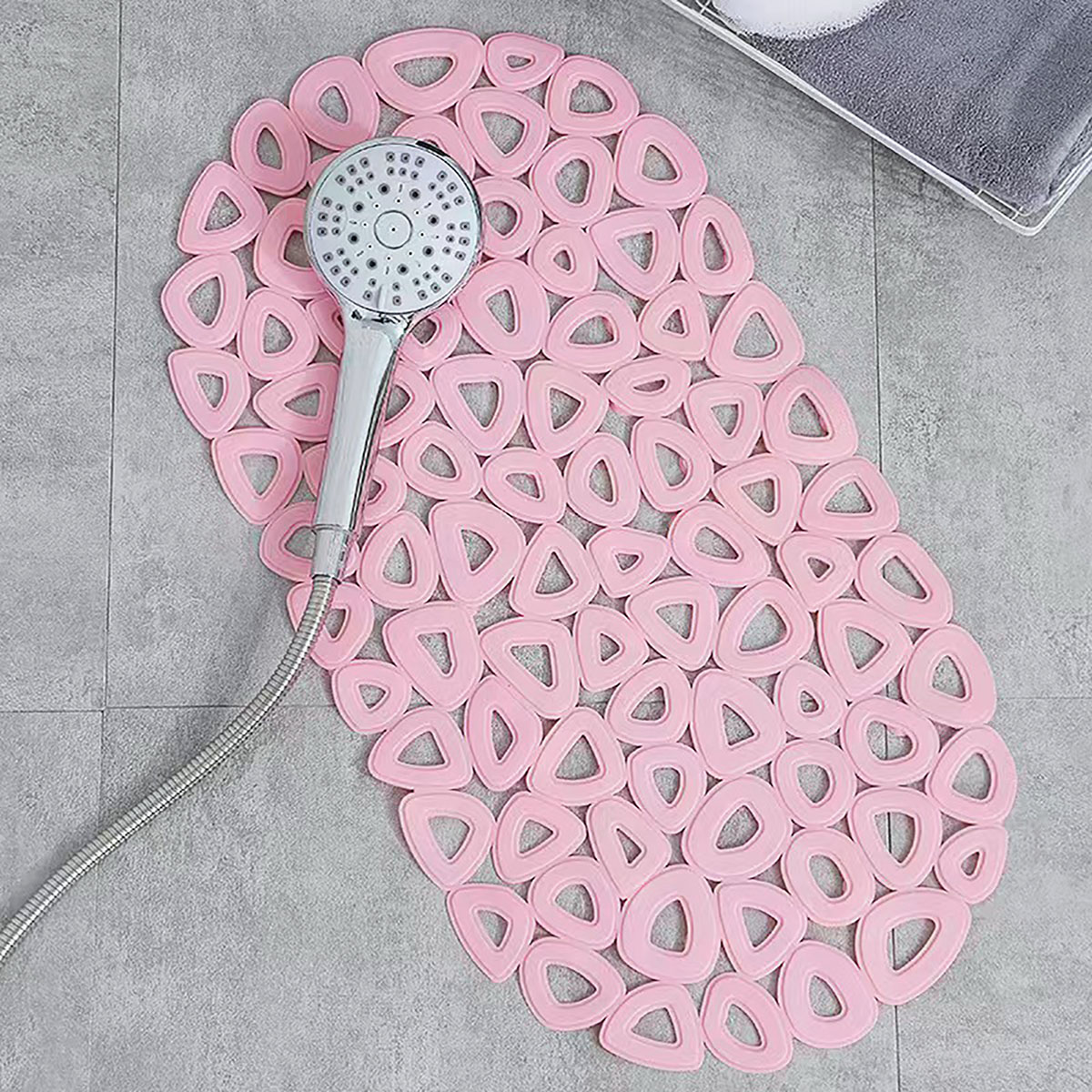 椭圆透明太空石浴室垫洗澡淋浴垫卫生间厕所防水脚垫