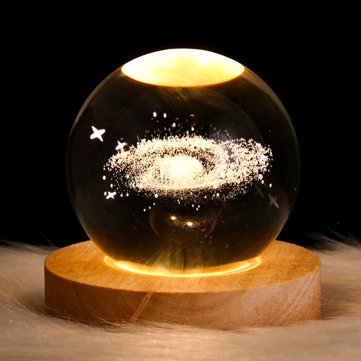 水晶球创意发光水晶小夜灯3D内雕玻璃球星球桌面摆件外贸批发摆件 详情图12