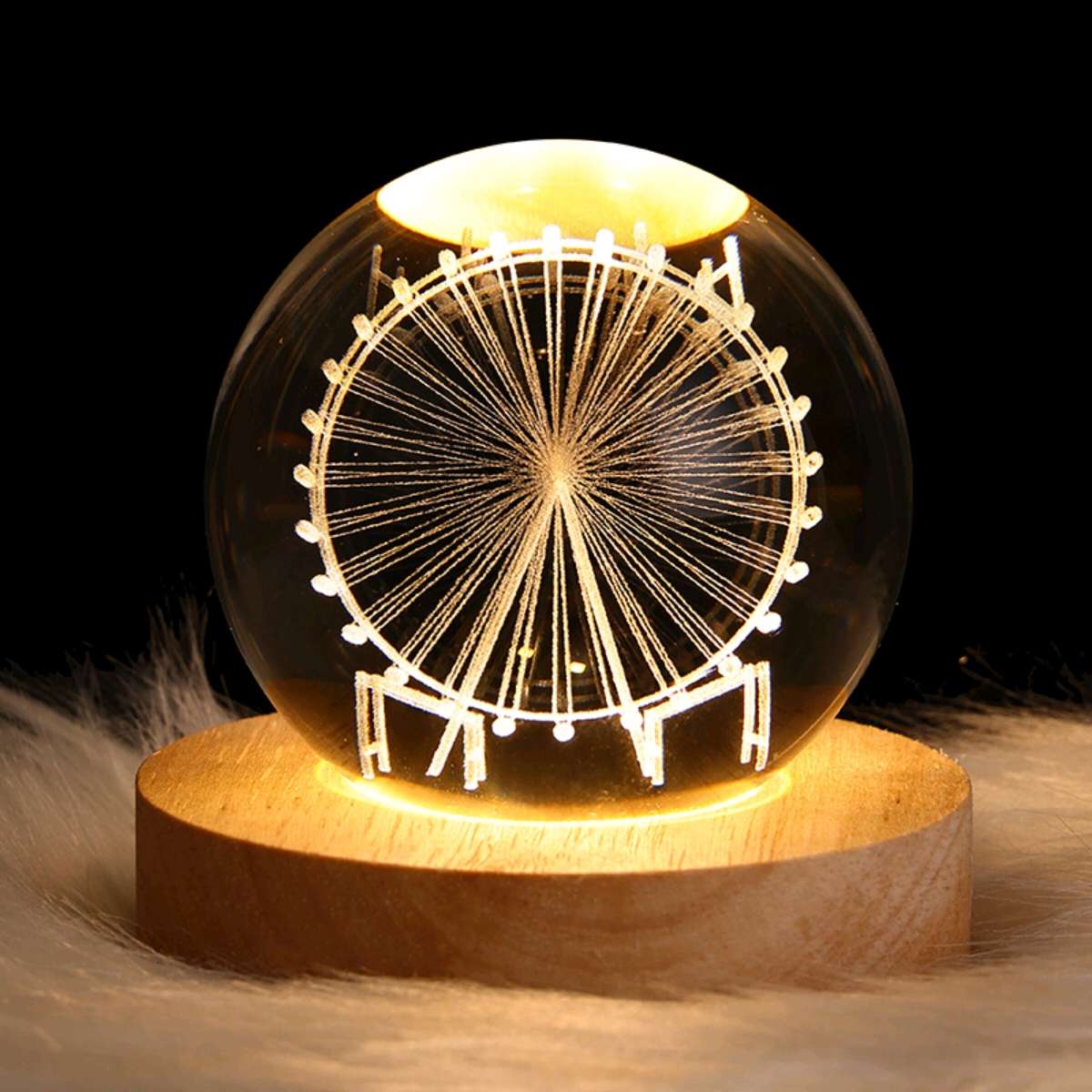 水晶球创意发光水晶小夜灯3D内雕玻璃球星球桌面摆件外贸批发摆件 详情图8