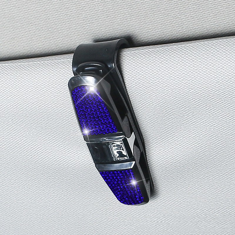 New car diamond-encrusted eyeglass clip, creative car eyeglass clip, ticket clip, multi-functional diamond-encrusted clip QW323 Application Scenario