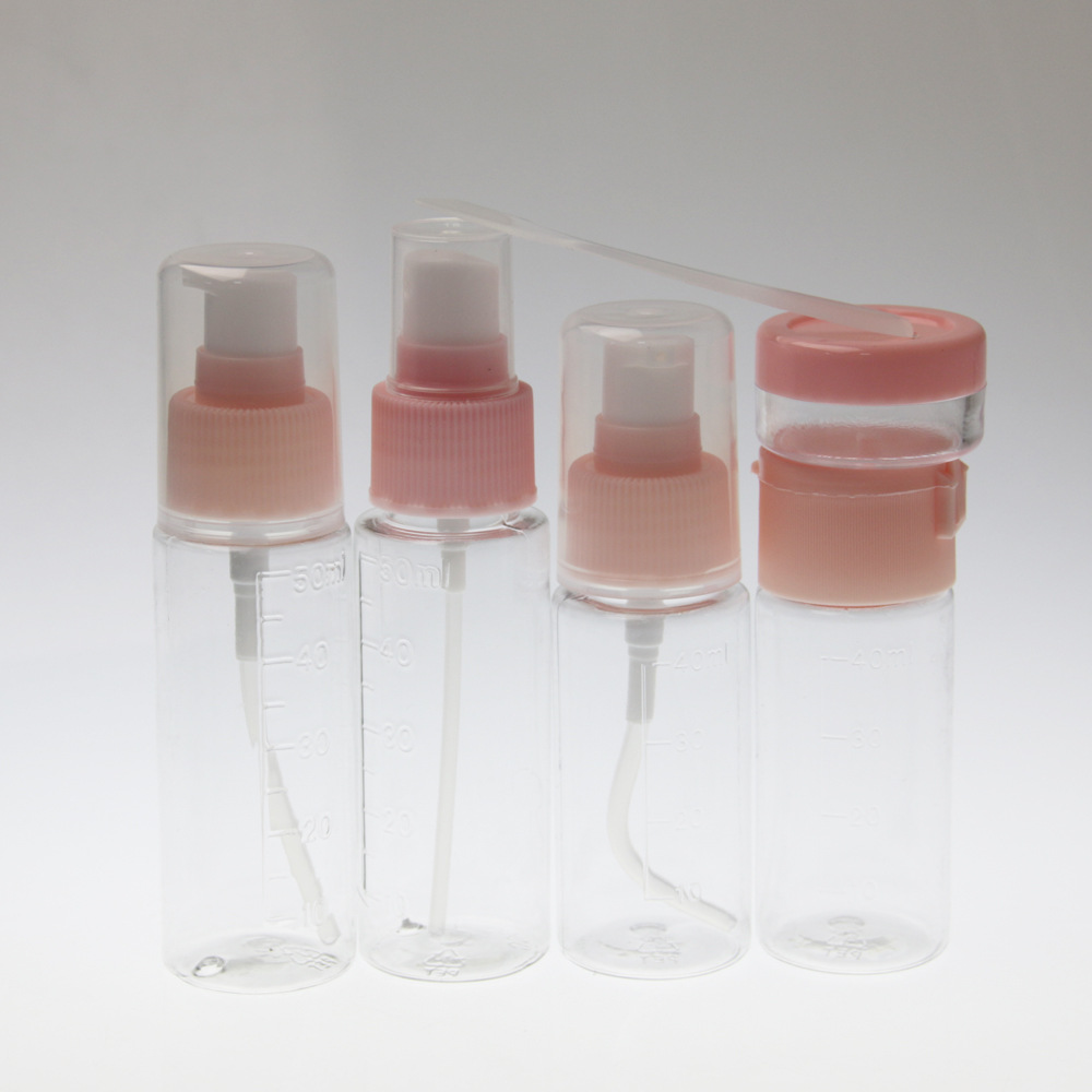 Travel sub-bottle PVC box cosmetic bottle 6-piece set spray press cream travel set plastic sub-bottle detail image 7
