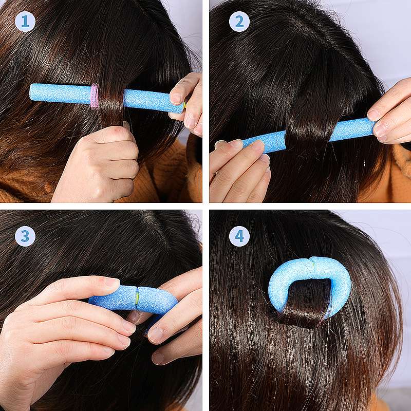 Wholesale hair care tools: Styling sponge curling irons, self-adhesive pearl cotton hair curls, non-damaging sponge curling irons, 10 pieces Item Picture