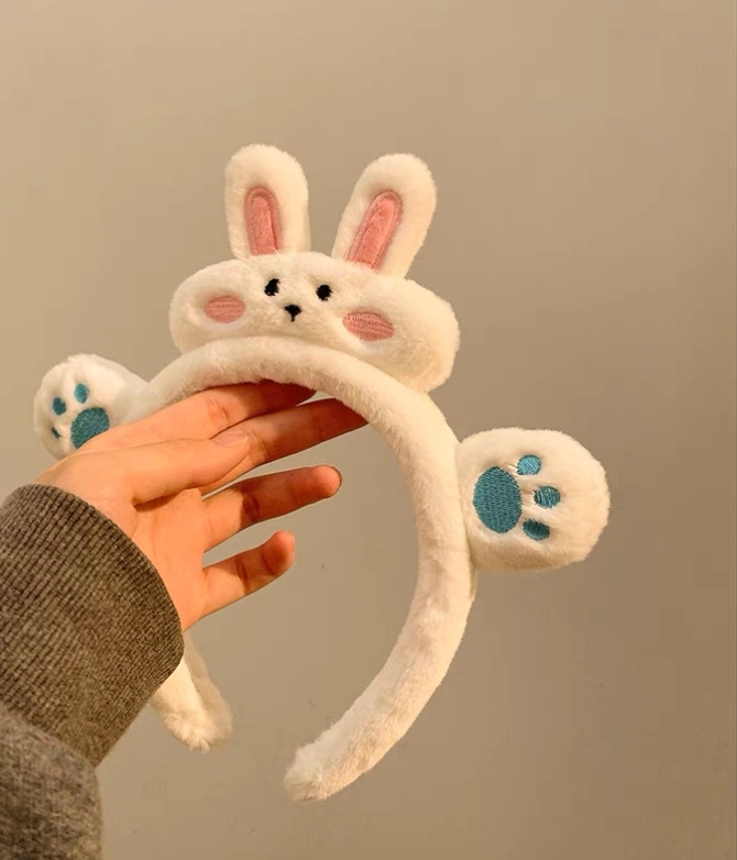 Cute Bunny Cat Paws Face Wash Headband details Picture