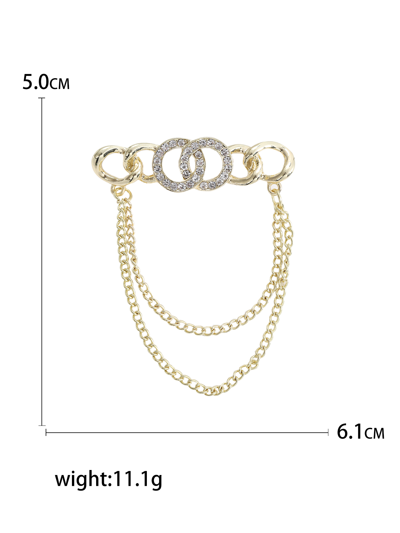 Factory direct sales, creative and light luxury new best-selling retro water diamond tassel stainless steel brooch, anti-glare brooch, light luxury creative retro brooch, simple and fashionable accessory pin Application Scenario