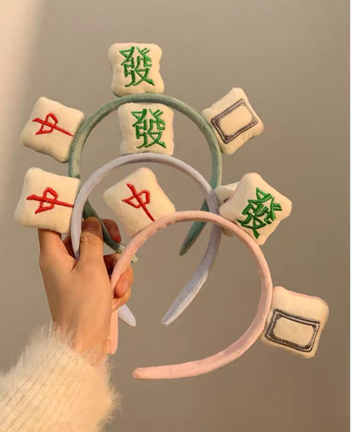 Mahjong Hair Hoops Face Wash Hair Hoops Cloth 4 Colors full figure