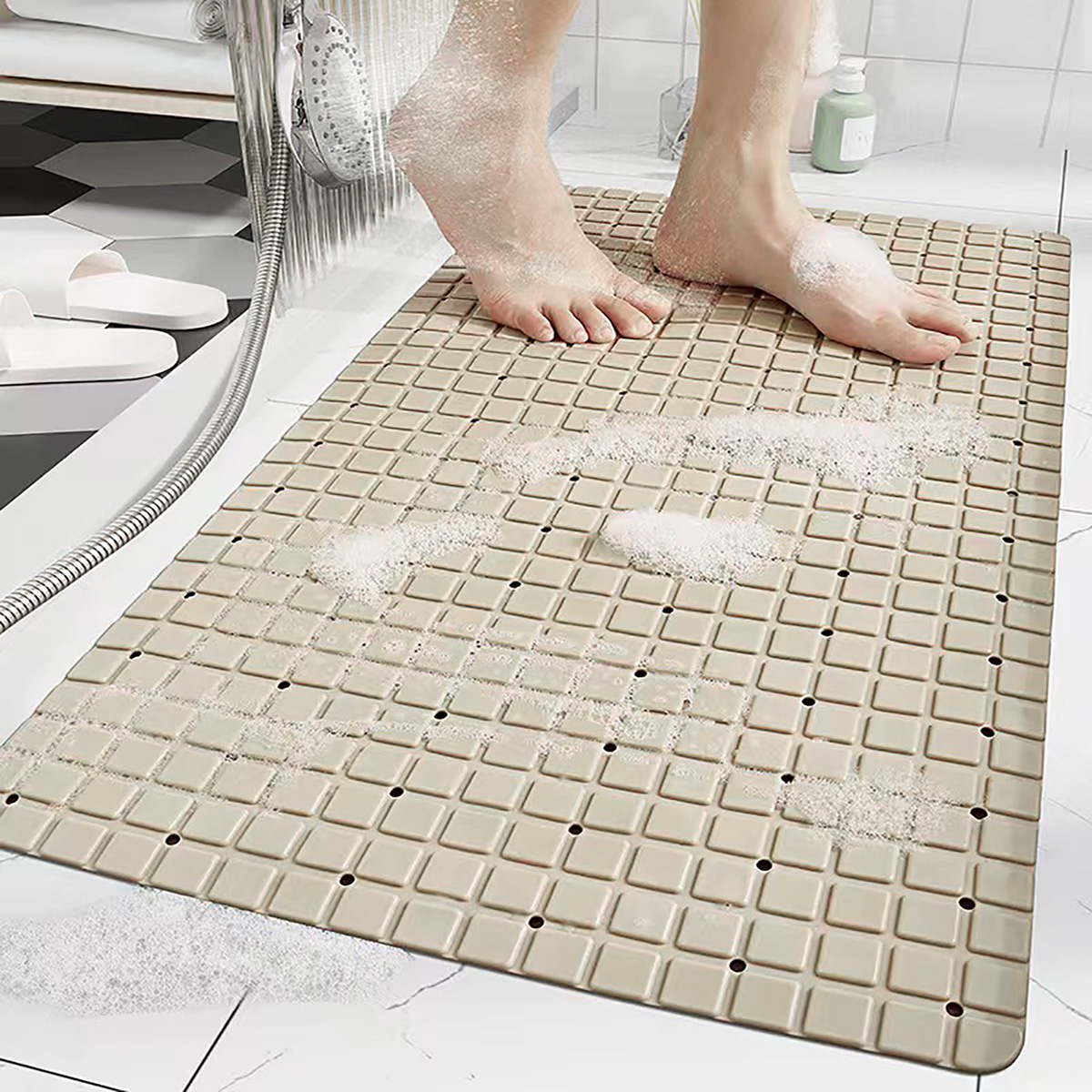 长方实色棋子厚浴室垫洗澡淋浴垫卫生间厕所防水脚垫沥水垫