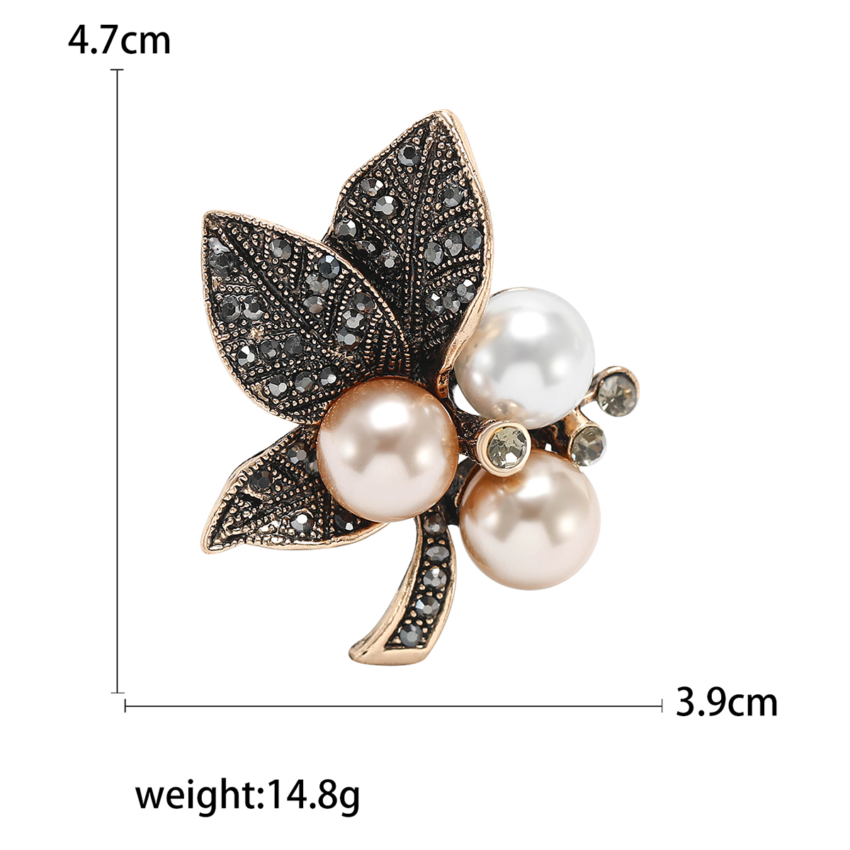 Factory direct sales, creative and light luxury new best-selling retro water diamond plum blossom stainless steel brooch, anti-glare, light luxury creative retro brooch, simple and fashionable accessory pin details Picture