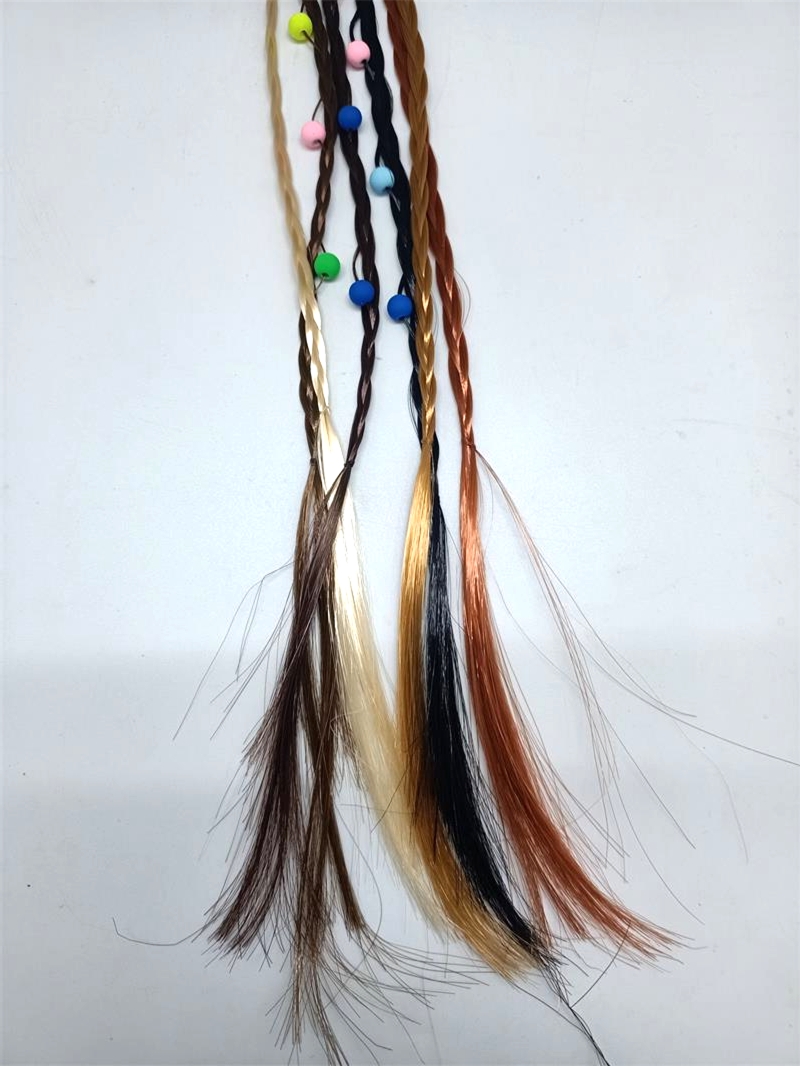Pelucas para niños adornos para el cabello festival show cuentas de color trenzas de cáñate trenzas pequeñas pelucas cola de caballo rizo estilo