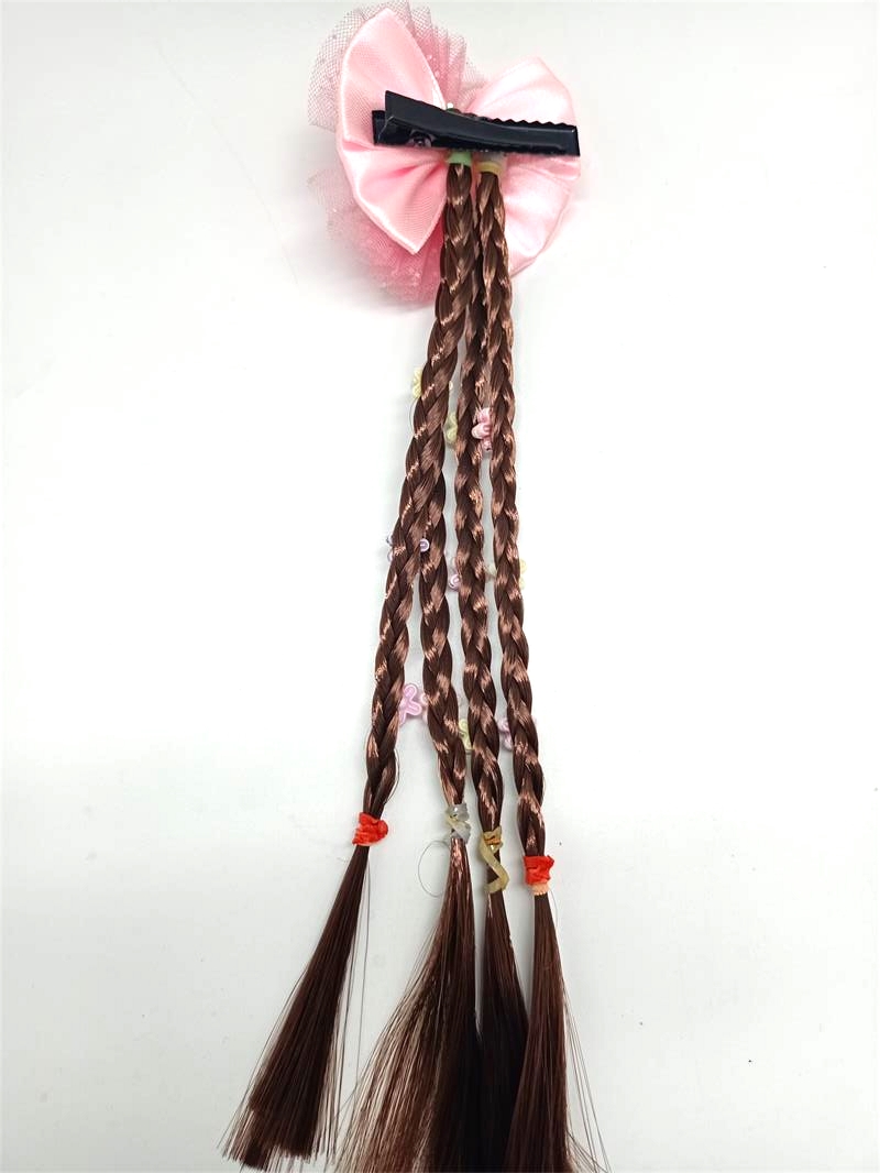 Korean children's bow hair clips, wig bundles, cute little girl hair clips, headwear, princess curly hair clips, hair accessories Item Picture