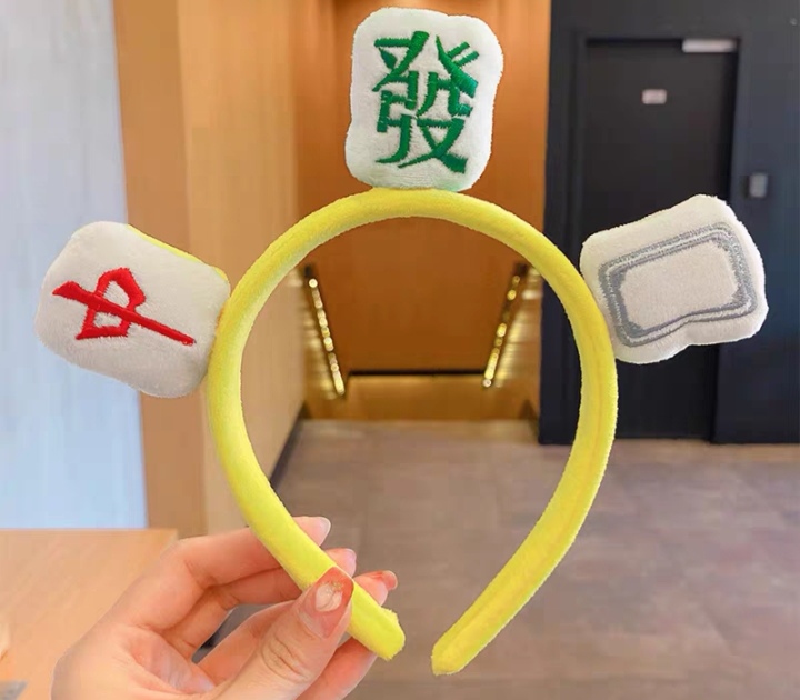 Mahjong Hair Hoops Face Wash Hair Hoops Cloth 4 Colors details Picture
