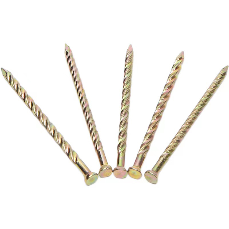 镀彩锌/螺纹钉/搓丝麻花白底实物图