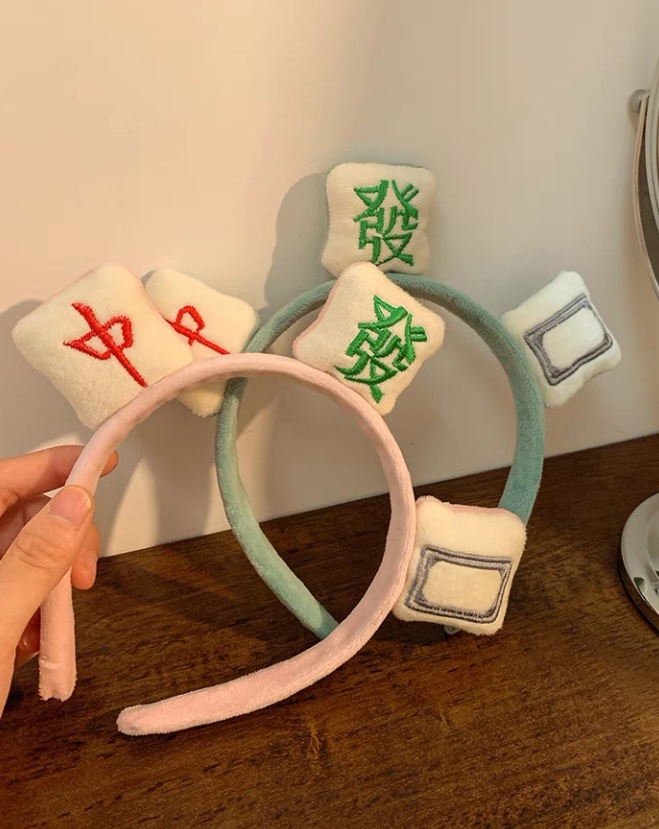 Mahjong Hair Hoops Face Wash Hair Hoops Cloth 4 Colors Application Scenario