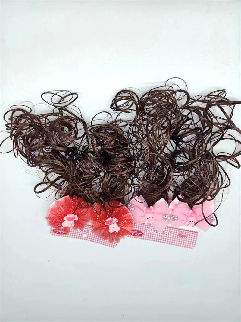 Korean children's bow hair clips, wig bundles, cute little girl hair clips, headwear, princess curly hair clips, hair accessories Application Scenario
