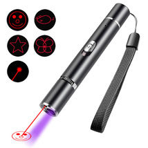 USB充电激光图案逗猫手电 带伍德氏紫光检测灯宠物玩具手电亚马逊