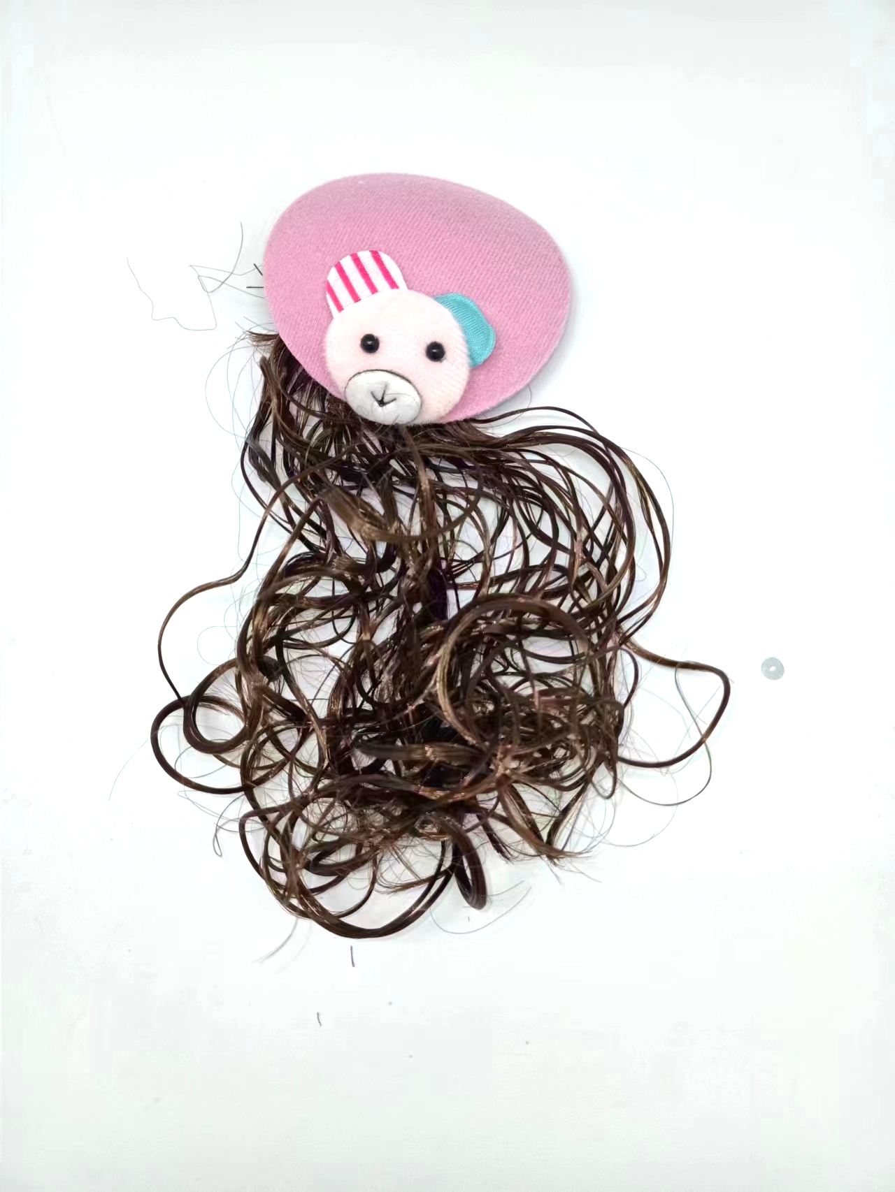 Korean children's bow hair clips, wig bundles, cute little girl hair clips, headwear, princess curly hair clips, hair accessories