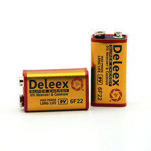 Deleex碳性碱性电池9v电池6F22简单包装锌锰干电池Battery对讲机电池玩具电池高效电池环保电池