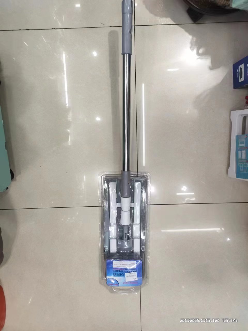 Mop with cloth, flat mop, stainless steel plate, rag, large mop, household all-in-one mop, wooden floor mop 0127