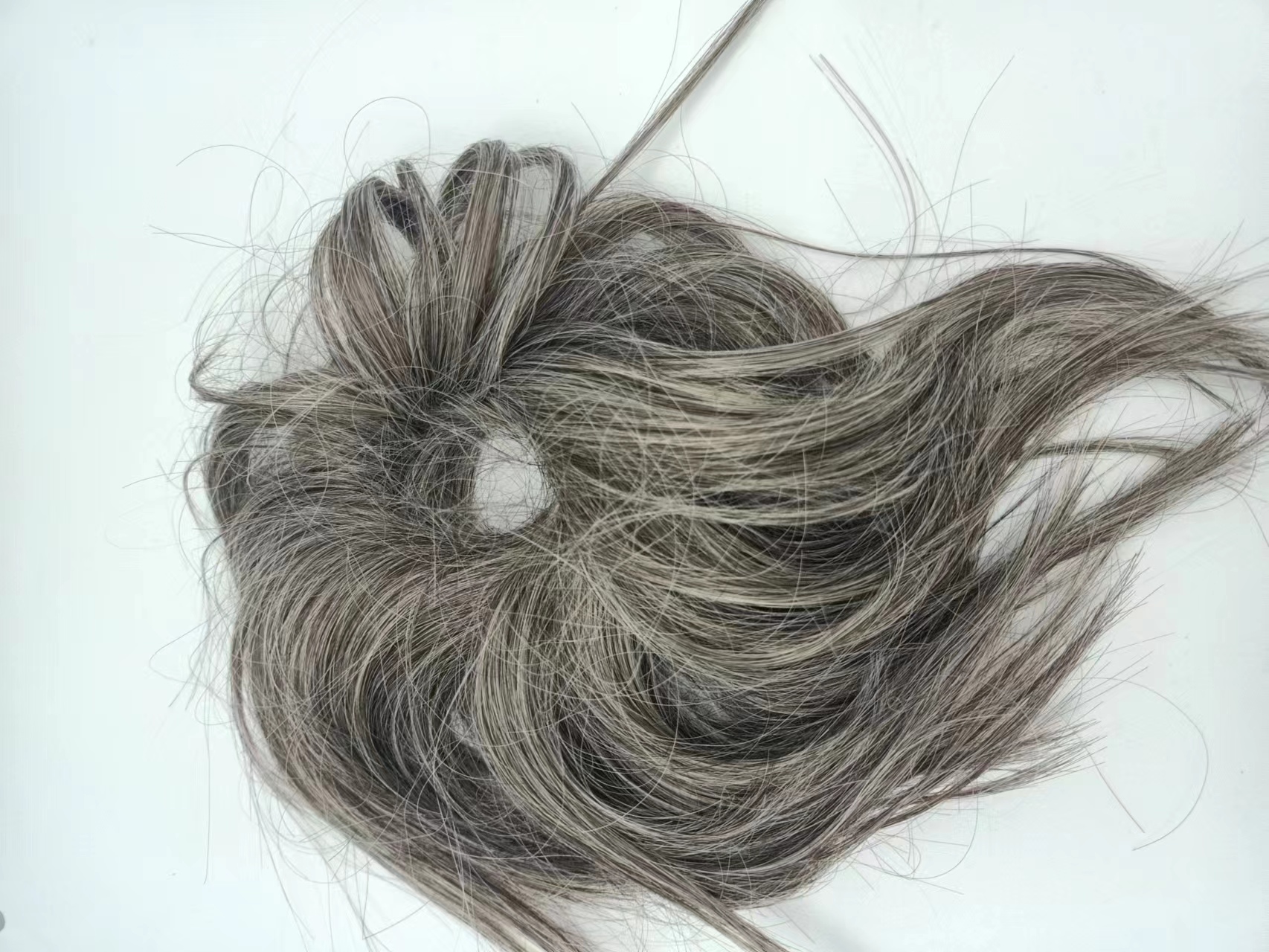 Anillo de pelo falso cabeza de croqueta doble lazy atador de pelo anillo de pelo emulador de pelo peluche natural reducción de edad elástico paquete de pelo Item Picture