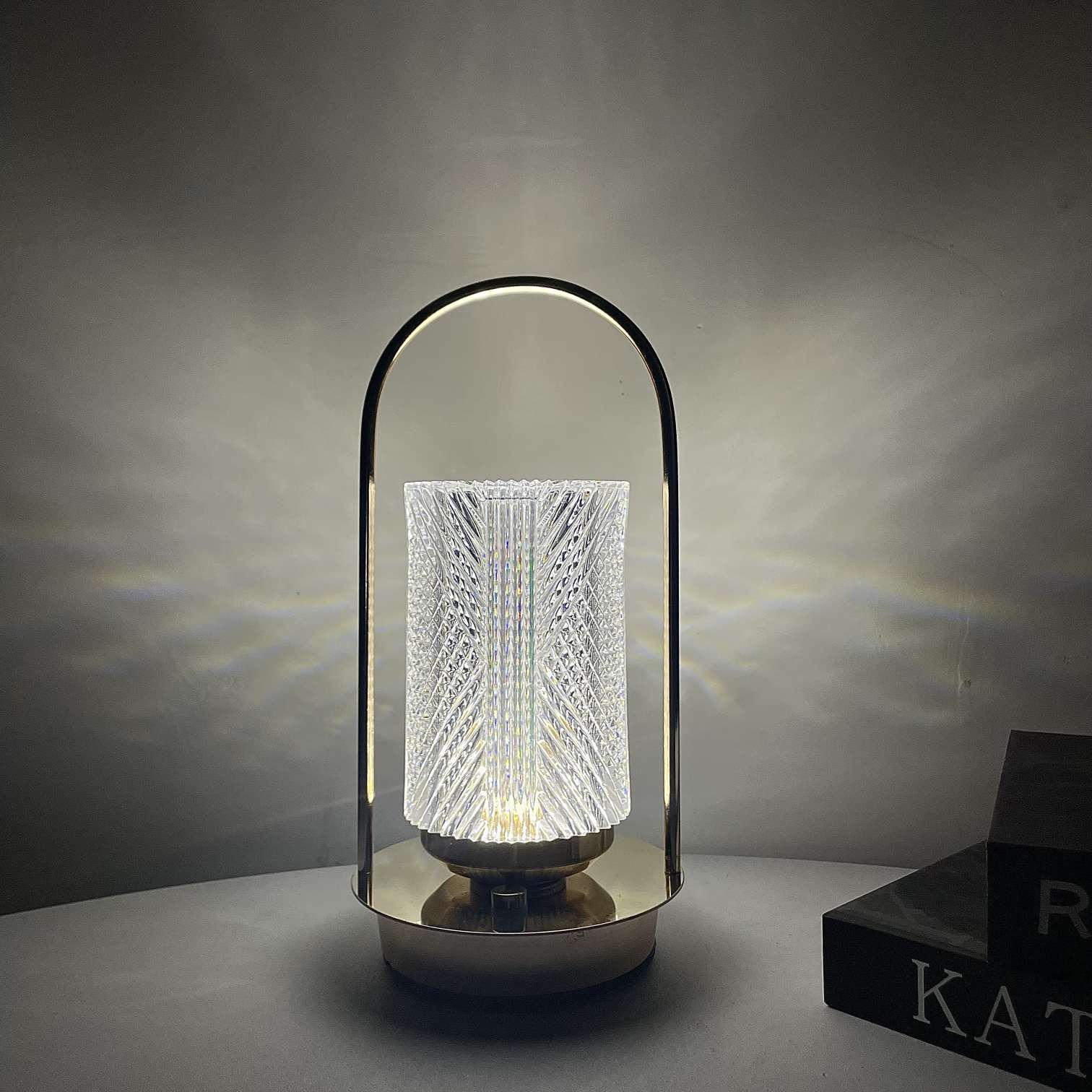 触摸式水晶台灯 床头台灯 充电式详情图2