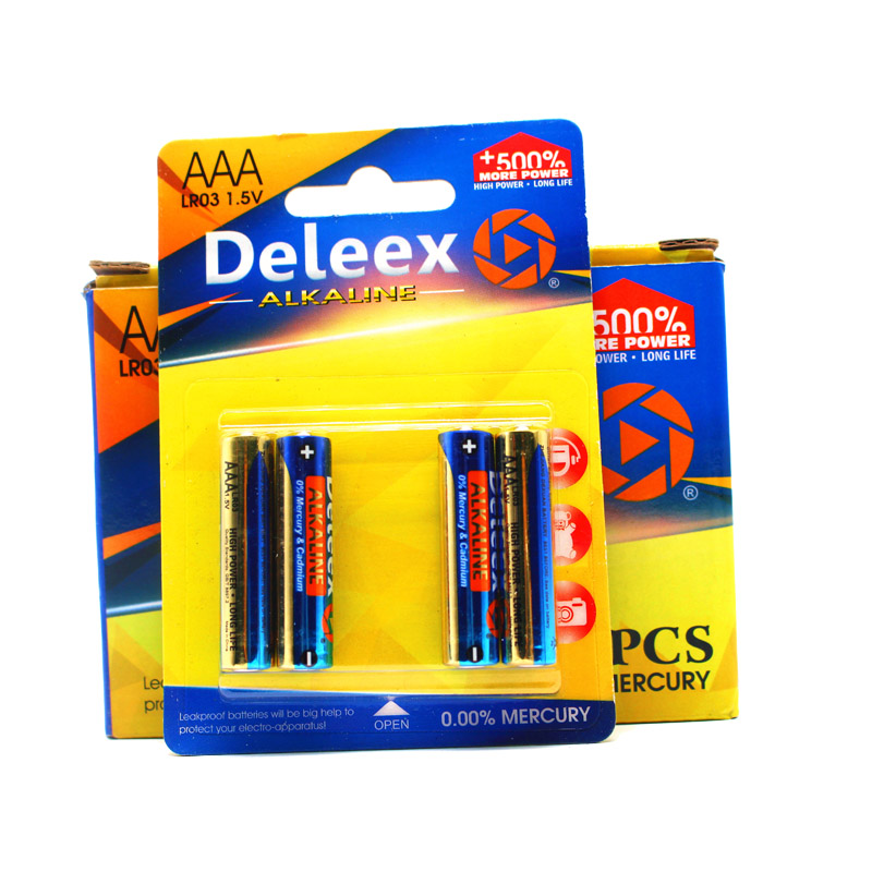 Deleex碱性电池LR03纸卡包装AAA电池7号电池battery锌锰干电池遥控器电池玩具电池高效电池环保电池详情图4