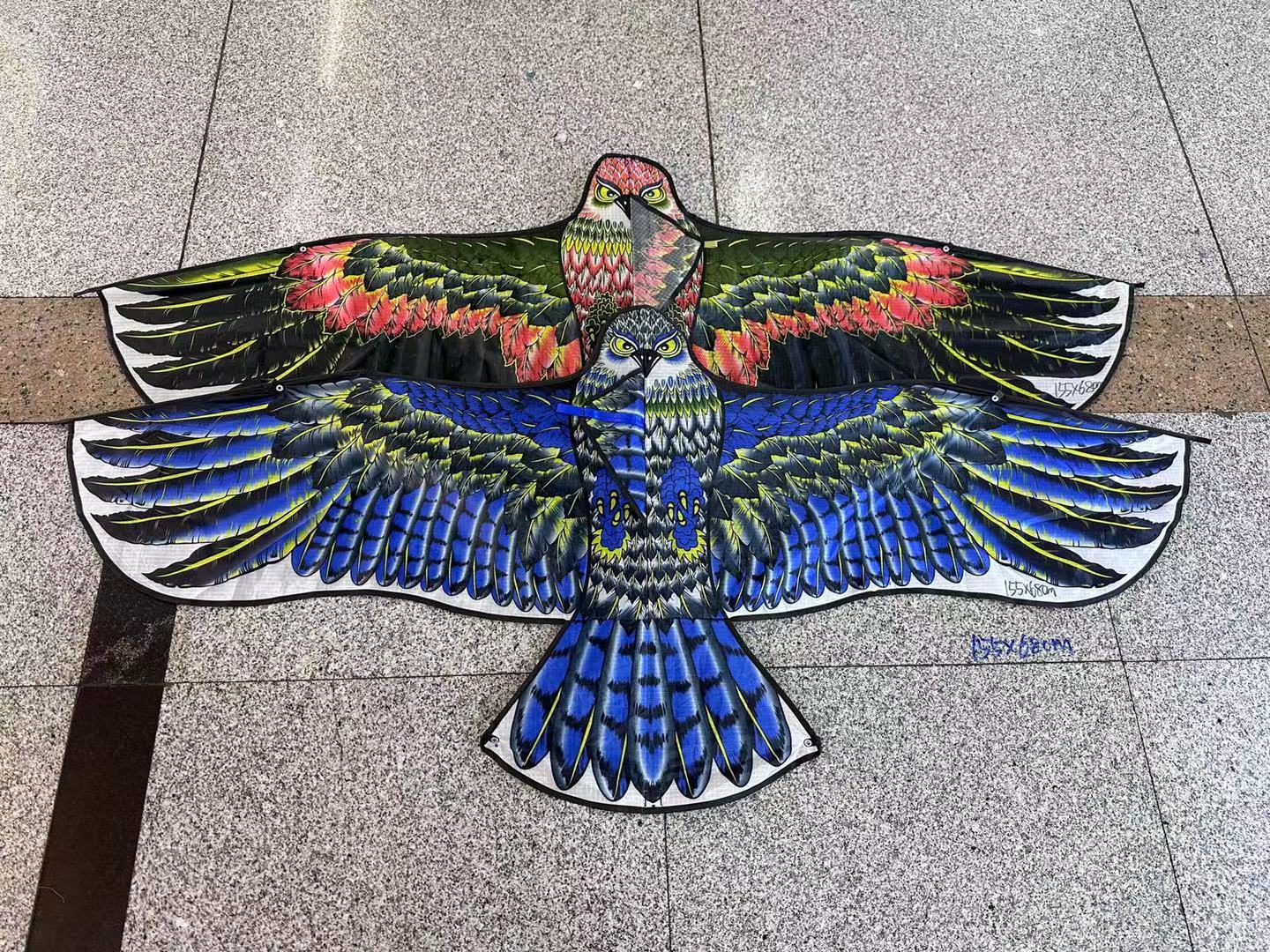 Heat transfer printed sequin 1.6 glossy fabric eagle kite, bright colors, easy to fly and sell, factory wholesale details Picture