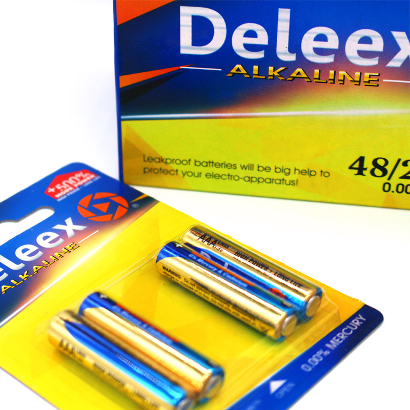 Deleex碱性电池LR03纸卡包装AAA电池7号电池battery锌锰干电池遥控器电池玩具电池高效电池环保电池详情图5
