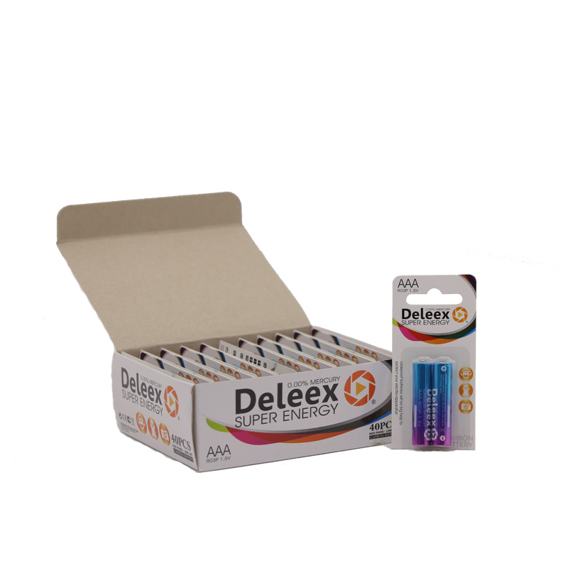 Deleex碳性7号电池碱性电池AAA电池R03P卡纸包装碳锌干电池Battery对讲机电池玩具电池高效电池环保电池