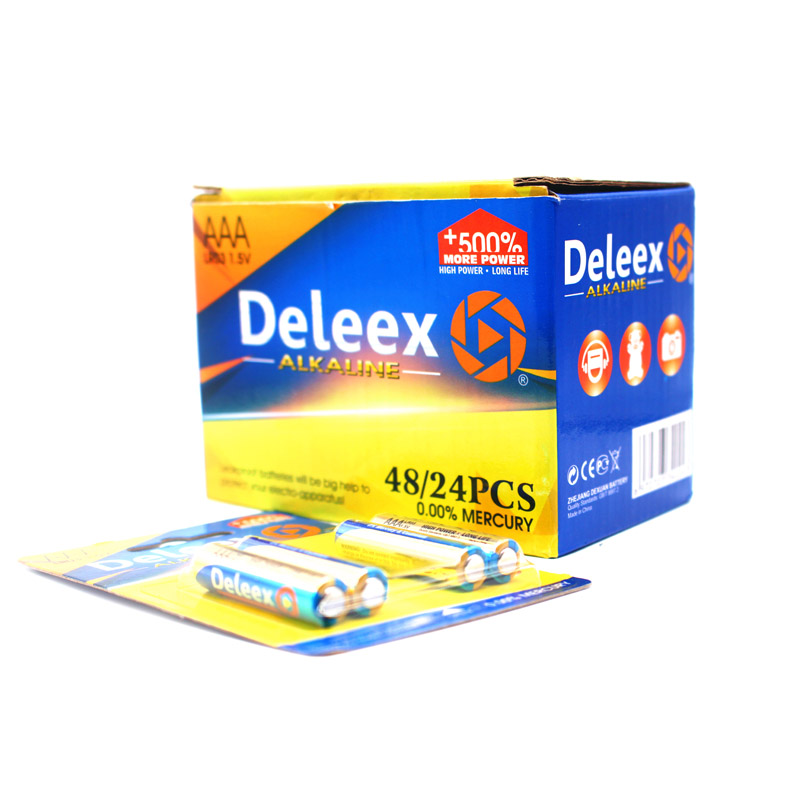 Deleex碱性电池LR03纸卡包装AAA电池7号电池battery锌锰干电池遥控器电池玩具电池高效电池环保电池详情图3