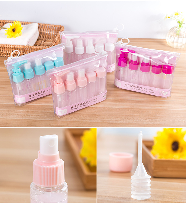 Portable Travel Bottle 7-Piece Shampoo Set Skin Care Sample Bottle) Application Scenario