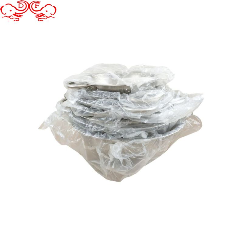 DF99946 stainless steel rice washing sieve with feet, base, double ears, rice washing, vegetable washing, draining basin, fruit basket, rice washing basin, fruit basket DF Trading House Specification image