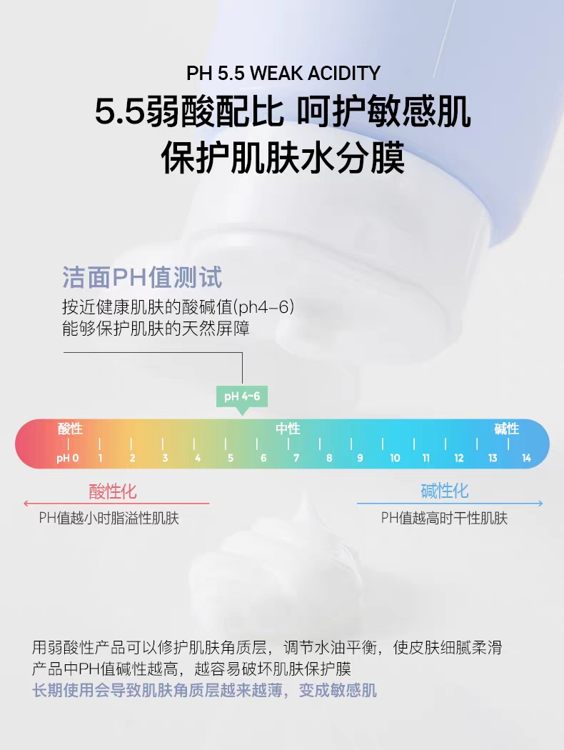 艾珂薇PH平衡舒缓洁面乳acwell敏感肌修护温和控油详情图6