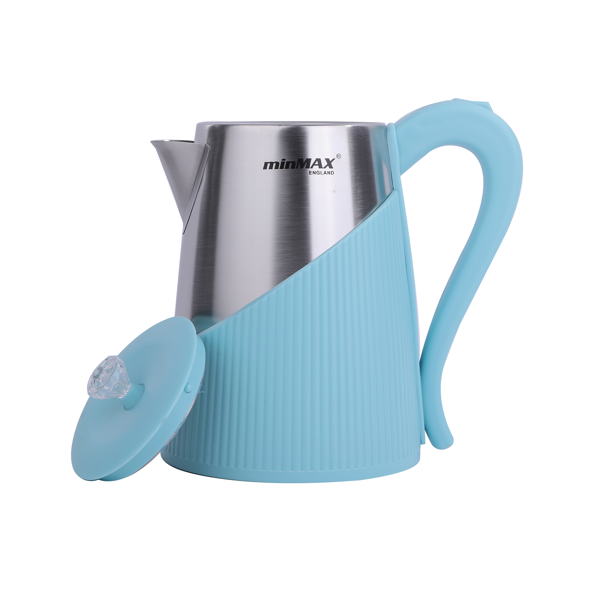 New electric kettle 8 8 1 2 Double-layer anti-scald stainless steel 2L large-capacity electric kettle, hot water kettle wholesale Item Picture