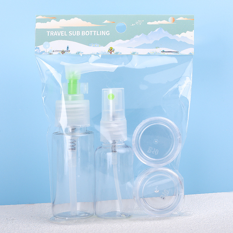 Four-piece travel empty bottle, perfume sub-bottle, cosmetics sub-bottle, spray bottle set, travel set bottle