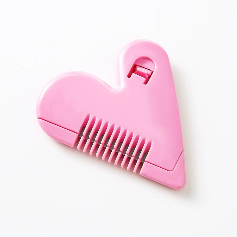 Heart-shaped double-sided hair comb, hair trimming knife, bangs trimming tool, thinning and trimming hair tips, heart-shaped hair comb, hair styling comb, plastic comb Specification image