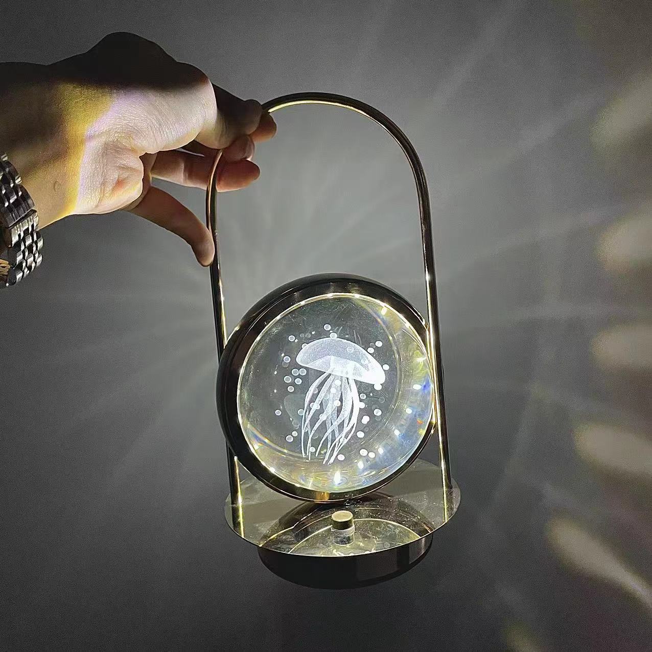 水晶台灯/充电台灯/氛围灯白底实物图