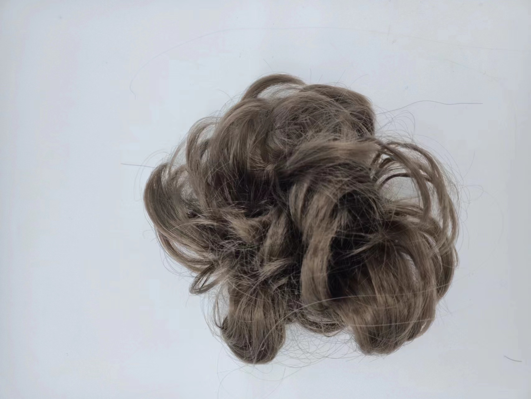 Anillo de pelo falso cabeza de croqueta doble lazy atador de pelo anillo de pelo emulador de pelo peluche natural reducción de edad elástico paquete de pelo details Picture